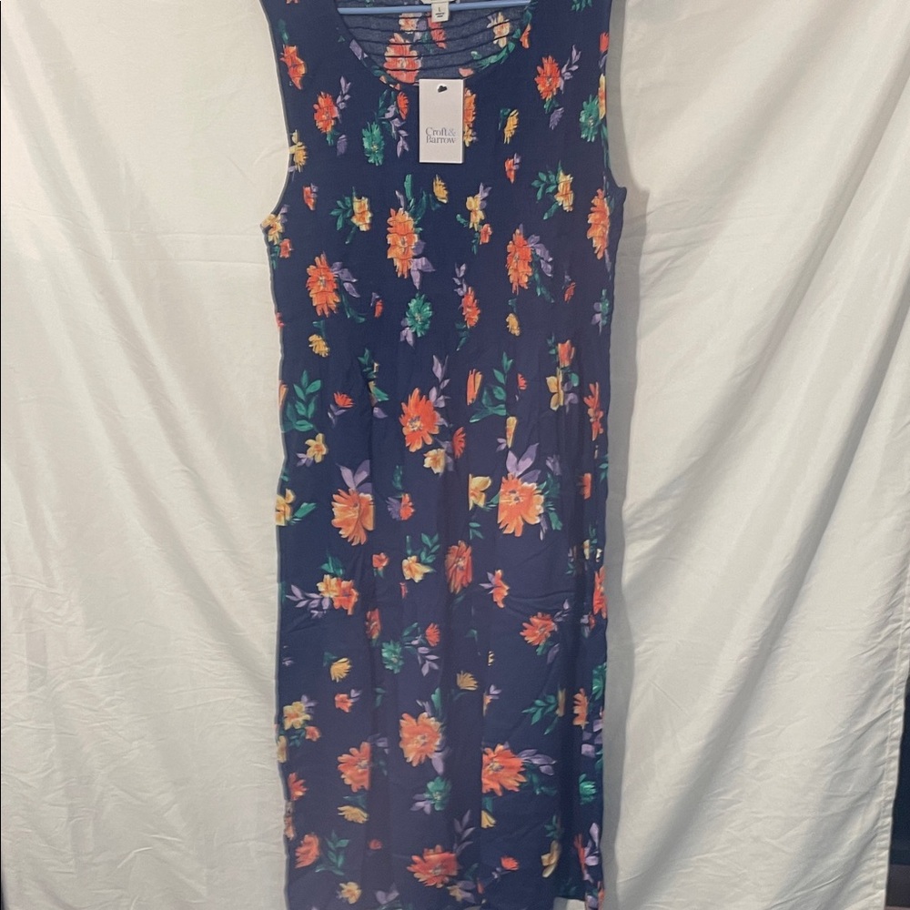 croft & barrow Navy Floral Midi Dress never worn tag removed.